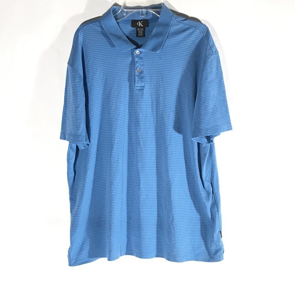 CALVIN KLEIN Blue VTG Mens Button Up Polo Shirt XL